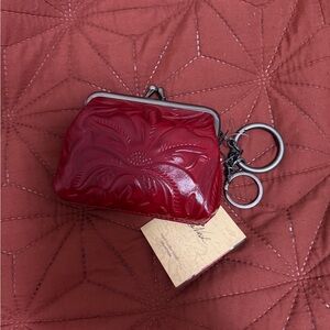Patricia Nash Red Embossed Leather Coin Purse